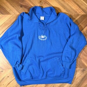 80s Vintage Lady Foot Locker Floral Quarter Zip Sweatshirt